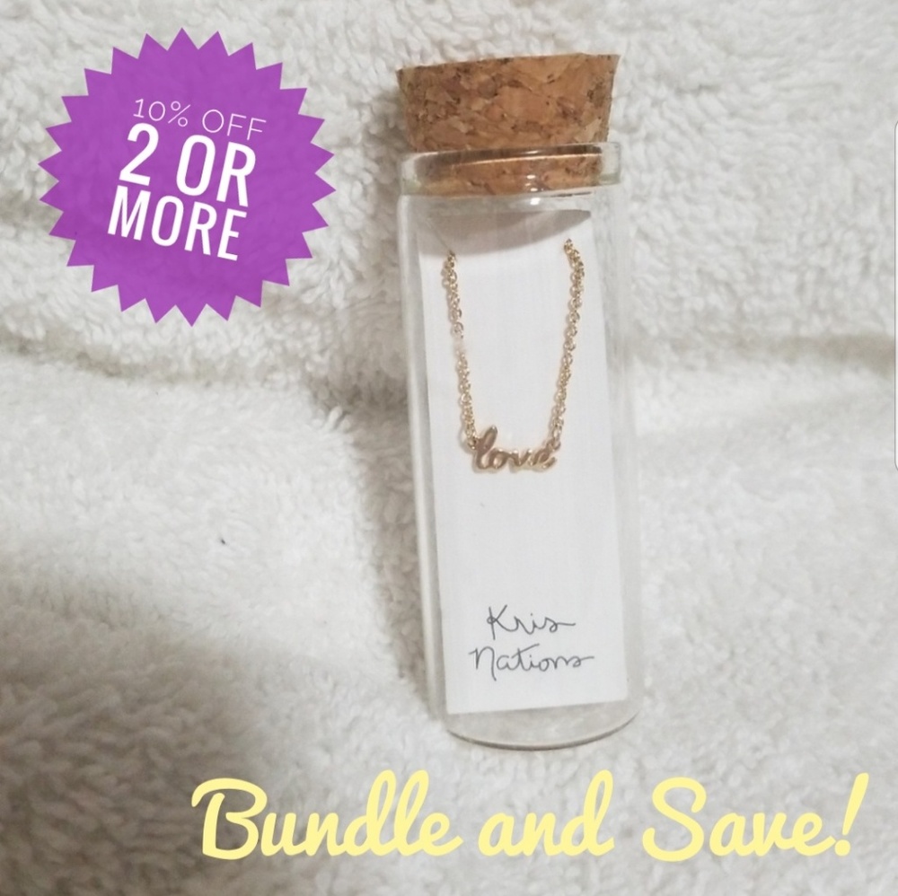 Kris Nations "Love" script 18K Gold necklace